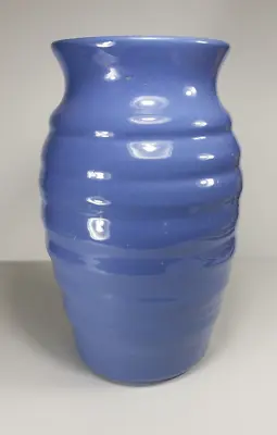 $100 • Buy Vintage Large Zanesville Stoneware B7 Glossy Blue Hand Thrown Art Pottery Vase