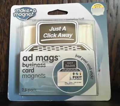 $14.99 • Buy Refige Magnets 25 Just A Click Magna Card Peel & Stick Business Card Advertising