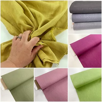 Pure Linen Fabric Natural Fibre Eco Friendly Slubbed For Summer Dressmaking • £6.99