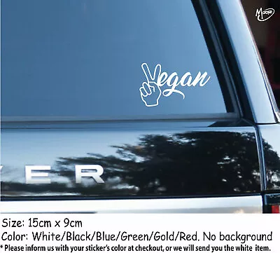  Vegan Stickers Vegan V Finger Outline Reflective Car Decals Best Gifts • $6.99