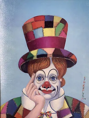 Red Skelton  Crazy Quilt Clown  1984 Framed Lithograph On Canvas #142/2000 COA • $299.99