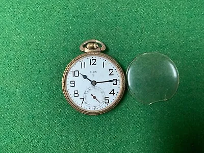 Vintage Gold Elgin Pocket Watch Needs Crystal • $69