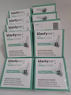 10 Packs KLARIFY.ME NASAL FILTERS SIZE Small 6 NASAL FILTERS = 60 X Display • £14.99