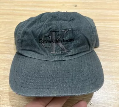 Vintage Calvin Klein Strapback Dad Hat Cap CK Logo Mens Cotton OS • $19.99