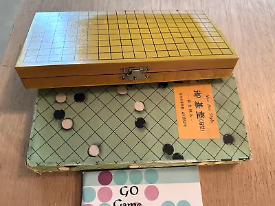 Vintage Japanese Go Board Game Wooden Set With Instr. Book Made In Japan. • $20