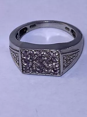 Mens 925 Sterling Silver STS Chuck Clemency Pave Purple Size 10 Ring MW • $29.99