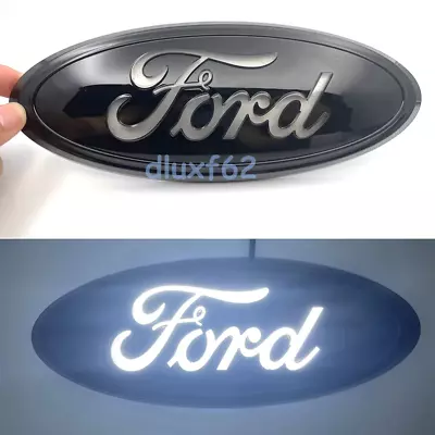 9 Inch White LED Static Light Emblem Badge For Ford Truck Oval Black Housing • $46.05