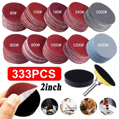 £11.99 • Buy 333Pcs 50mm Sanding Discs Pad Kit For Drill Grinder Rotary Tools Backing Pad GD