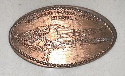 San Diego California Natural History Museum Dino Elongated Smashed Copper Penny • $7.49