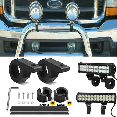 $43.28 • Buy 2/4X 1.25  Mounting Bracket Clamps Fog Off Road Tube BullBar LED Light Bar ATV 4