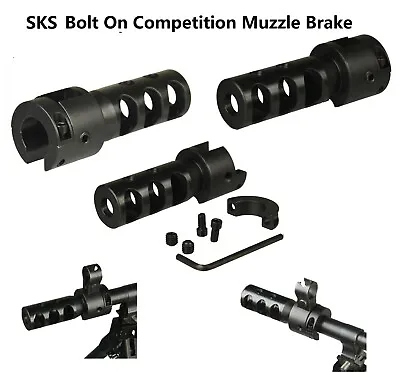 7.62x39mm Bolt On Competition Muzzle Brake Recoil Reducer 2PC Tighten Screws • $36.99