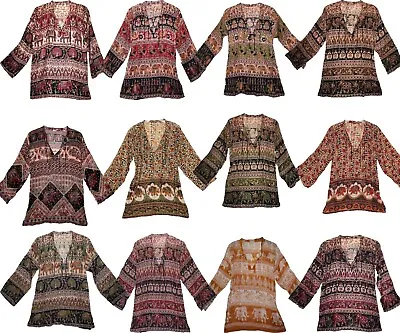 Wholesale Lot 10 Pc Hippie Gypsy Indian Cotton Blouse Top For Women Ethnic Blusa • $129