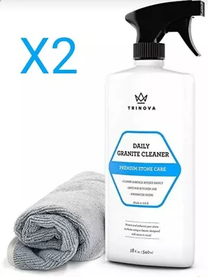 TriNova Granite Cleaner And Polish Daily Use Marble Stone Bathroom Kitchen X2 • £29.99