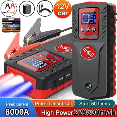 229800mAh 8000A Car Jump Starter Booster Jumper Power Bank Battery Charger • $16.99