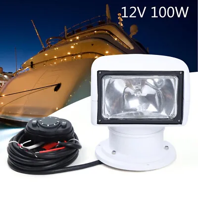 $109.25 • Buy Boat Truck Car Spotlight 100W Marine Searchlight Light Bulb & Remote Control 12V