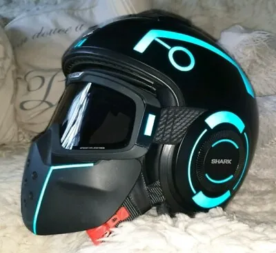 Tron Style Hiviz Reflective Helmet Stickers Decals Be Seen Moto Helmet France Eu • £8.99