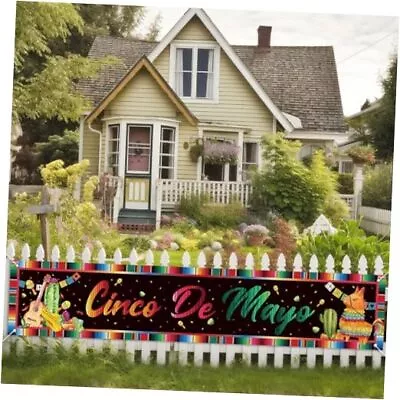 Cinco De Mayo Banner For Fence 5 De Mayo Decorations Mexican Fiesta Party  • $21.90