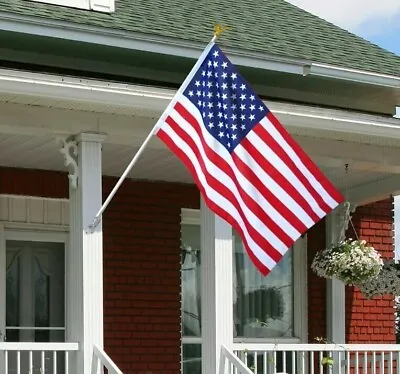 US American Flag Kit With 6 Foot Steel Pole And Bracket Polyester 3 Ft X 5 Ft US • $18.88