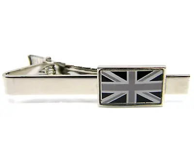 Union Jack Badge Tieclip Tie Pin Clip Flag Gift Black & White • £3.99