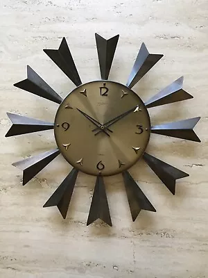 Quaint Antique Rare ATLANTA Electric Junghans Diehl Metal Starburst German Clock • $199