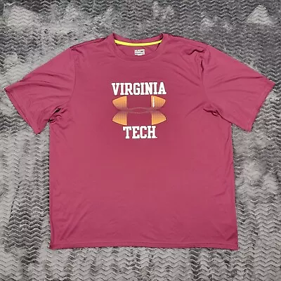 Virginia Tech Hokies Under Armour Shirt Mens XL HeatGear Short Sleeve Football • $17.16