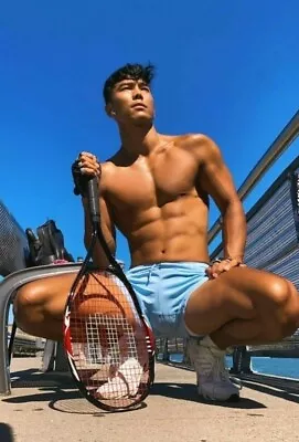 Shirtless Male Fit Athletic Tennis Jock Athlete Asian Beefcake PHOTO 4X6 G1900 • $4.49