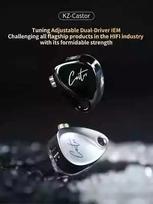 KZ Castor In Ear HiFi Earphone 2DD Dynamic High-end Tunable Balanced Armature • $25.73