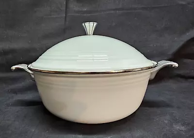 Vtg Fiesta Ware 7 Qt. Dutch Oven Emamel Cookware WHITE Homer Laughlin Co. • $60