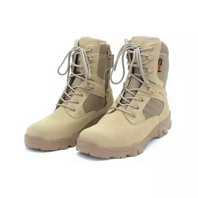 Men's Military Tactical Work Boots Hiking Motorcycle Combat Bootie New • $45