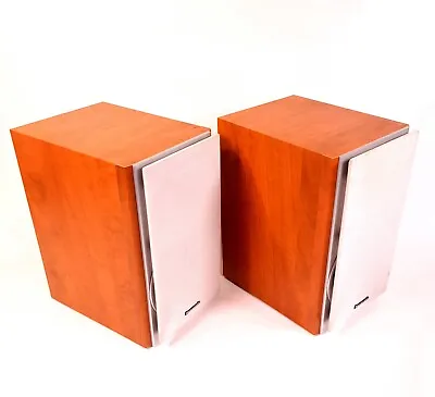 Panasonic 90 Watts Bookshelf Speakers Hi/Low Wiring SB-PM53 Tested Wood Compact • $14