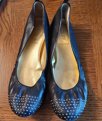 J CREW CECE Studded  BALLET FLATS  Black  Size 7.5   EUC • $31