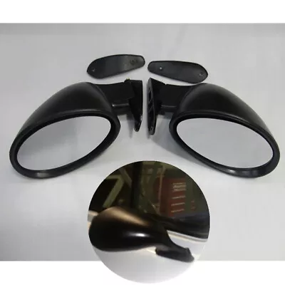 $64.70 • Buy Pair Universal Vintage Car Door Side View Wing Mirror Matte Black W/ Gaskets 2x