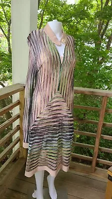 Semi Sheer Liquid Lurex Metallic Missoni Art Deco 1920s Style Plunge Flaws #READ • $55