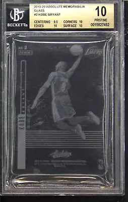 2019-20 Absolute Memorabilia Glass #2 Kobe Bryant BGS 10 Pristine • $1299.43