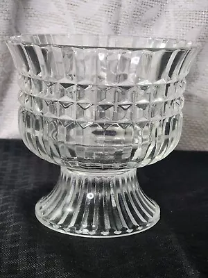 Vintage 1986 FTDA Clear Footed Glass Vase 5.5 Inch Tall • $10