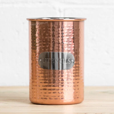 £14.99 • Buy Copper Stainless Steel Utensil Caddy Holder Jar Pot Storage Kitchen Accessory