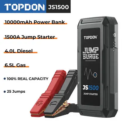 Portable Car Battery Power Booster Jump Start Starter Rescue Pack 1500AMP 12V  • $109