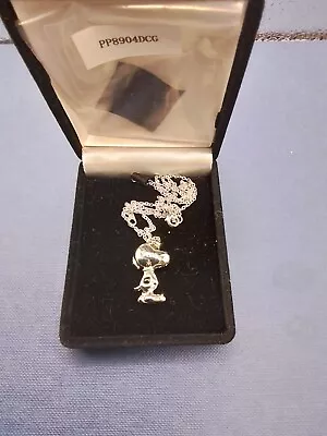 Danbury Mint Silver Snoopy Necklace #3307 • £39.99