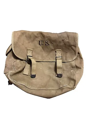 Vtg WWII US Army M1936 Musette Bag 1942 Paratrooper • $79.99