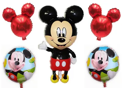 Mickey Mouse Theme Party Balloon Set Kids Birthday Balloons With Ribbon Helium • $7.99