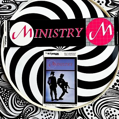 3 Choices VINTAGE Unused 1983 MINISTRY Bumper Sticker + Mini Poster Deadstock • $7.95