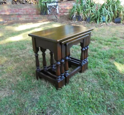 $180 • Buy ANTIQUE ENGLISH OAK NEST OF TABLES C1930