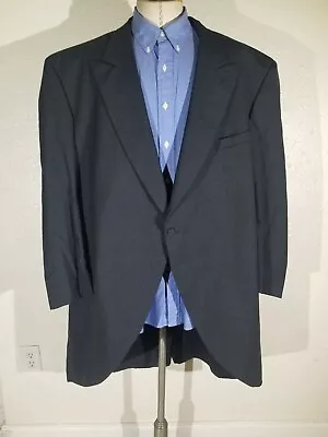 58R Vintage Ralph Lauren Chaps Peak Lapel Frock Blazer Tail Coat Grey Jacket Men • $269.95