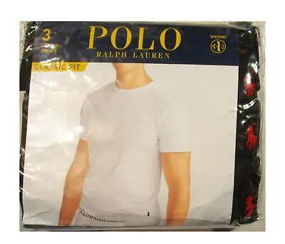 Polo Ralph Lauren Men's Black Classic Fit Crew-Neck T-Shirt 3 Pack • $34.99