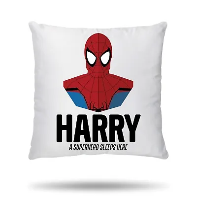 Personalised Superhero Themed Cushion Cover Customisable Bedroom Decoration • £8.99