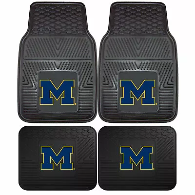 4pc NCAA Michigan Wolverines Car Truck Front Rear Rubber All Weather Floor Mats • $70.46