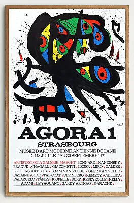 Orig. Joan Miro 'Agora 1 Strasbourg' Exposition Lithograph Plate Signed Miró COA • $199.95