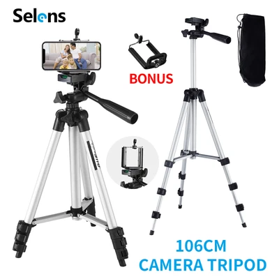 $11.99 • Buy Camera Tripod Stand Aluminum Alloy Lightweight For Canon Nikon With Phone Holder