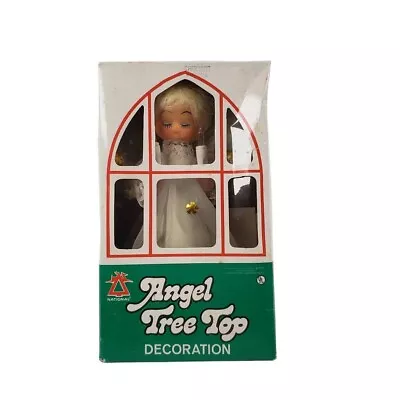 Vintage Angel Christmas Tree Top Lighted Extra Bulb Tested Works C1970s • $24.94