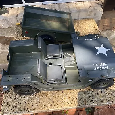 US Army 2F 8674 WWII Military Jeep W/Trailer 1999 21st Century Toys Vehicle • $65